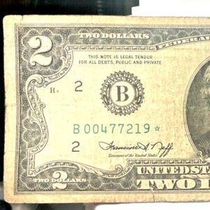 1976 $2 New York Two Dollar Bill STAR Note Low # 00477219-well circulated